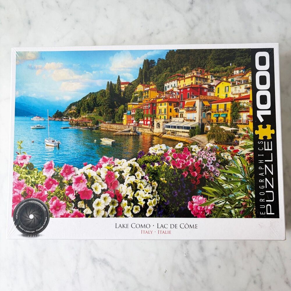 Lake Como Italy Eurographics Puzzle 1000 Pieces Landscape HDR Photography NEW